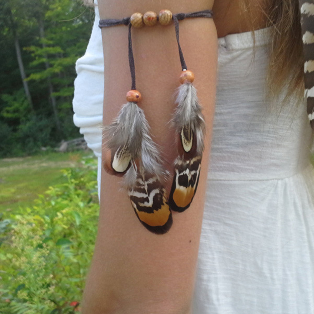 Women Accessories India - Gypsy Hippie Rope Feather Hair Accessories