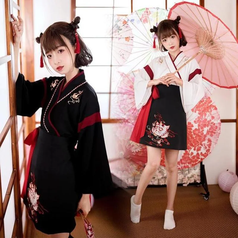 Women'S Kimono Accessories - Japanese Dress Kimono Woman Black White