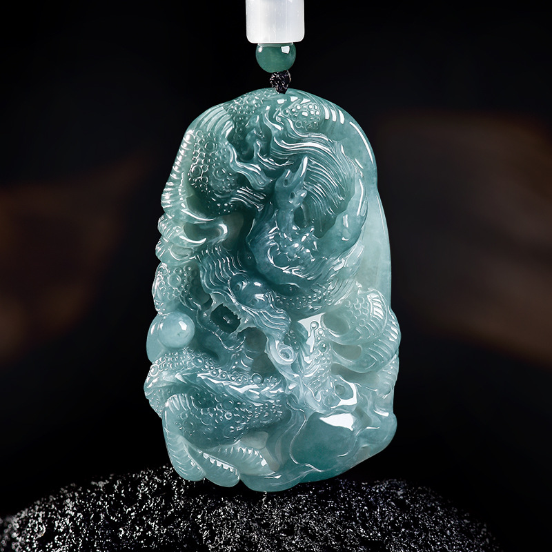 Natural Burmese Jadeite Dragon - Accessories Woman recension och pris