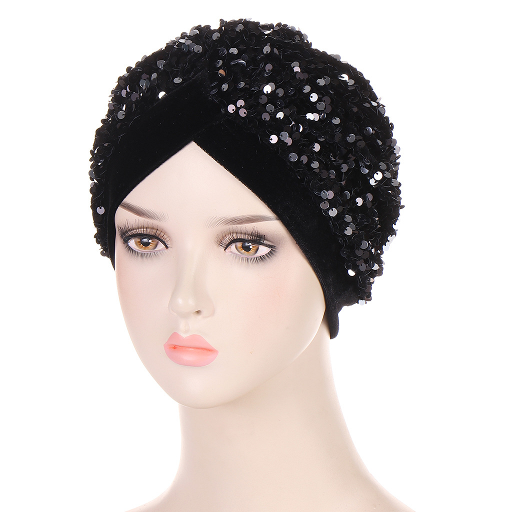 Glitter Sequins Velvet Turban  - Women Accessories India recension och pris