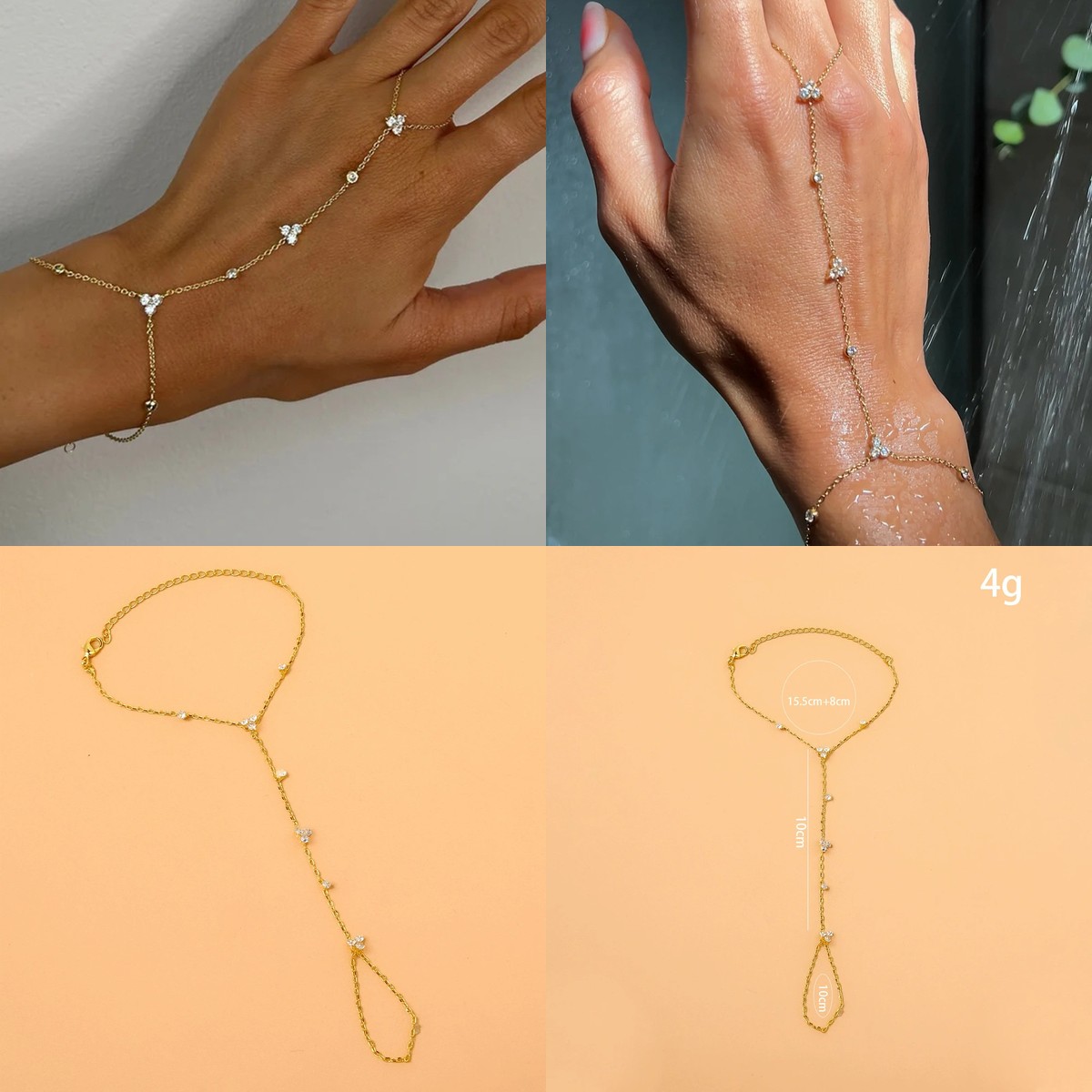 Crystal Fingerless Hand Chain  - Women'S Accessories Amazon recension och pris