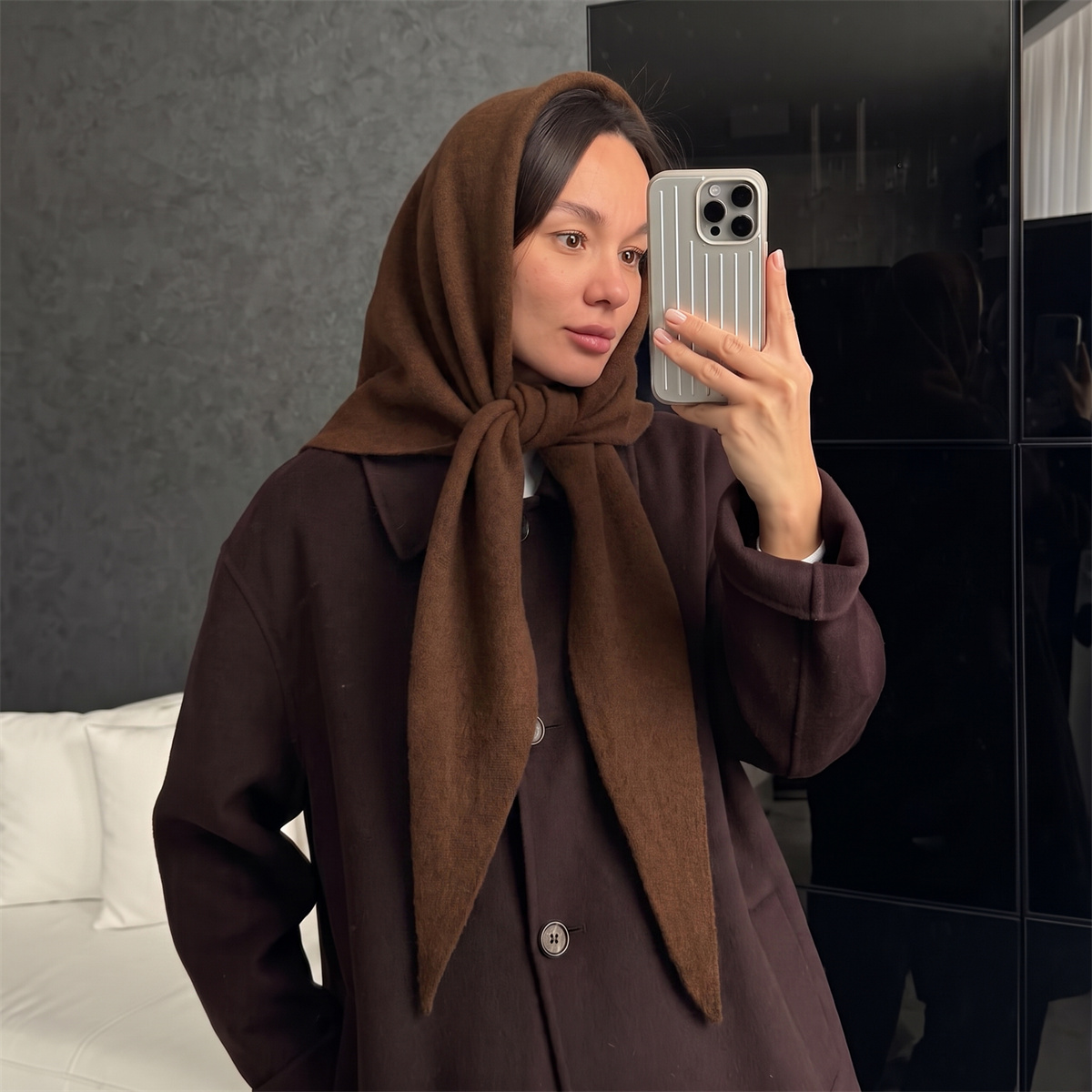 Warm Knit Triangle Wrap Shawl  - Women'S Winter Accessories Set recension och pris