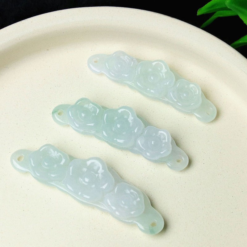 1pc Natural Jadeite Emerald Fl - Accessories Woman recension och pris