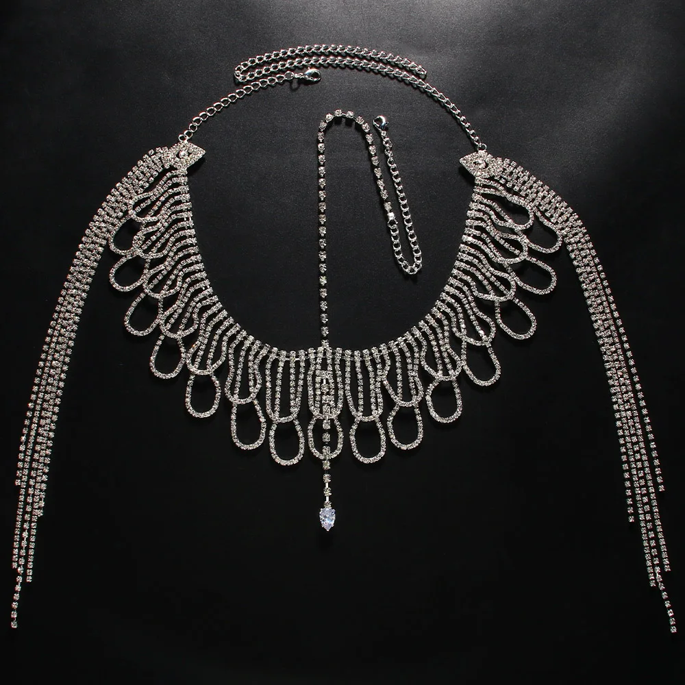Multilayer Rhinestone Fringe H - Women Accessories India recension och pris