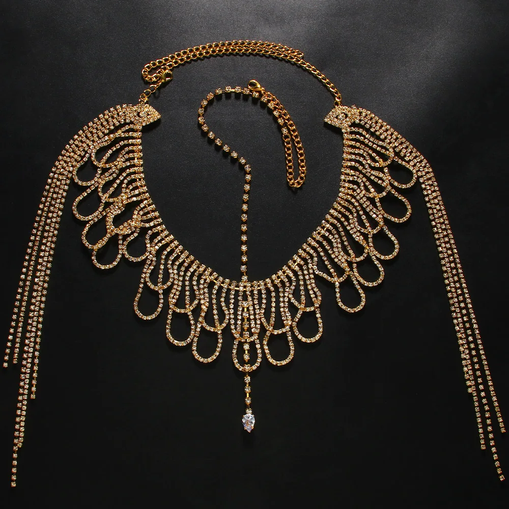 Multilayer Rhinestone Fringe H - Women Accessories India recension och pris