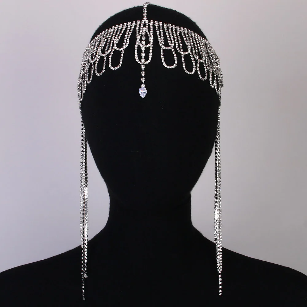 Multilayer Rhinestone Fringe H - Women Accessories India recension och pris