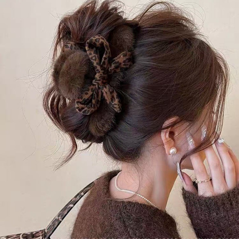 1pc High-end Leopard Print Bow - Women'S Winter Accessories Set recension och pris