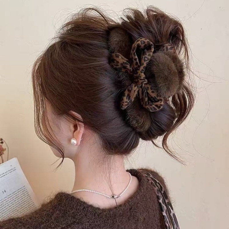 1pc High-end Leopard Print Bow - Women'S Winter Accessories Set recension och pris
