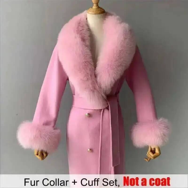 Real Fur Collar And Cuffs Set  - Women'S Winter Accessories Set recension och pris