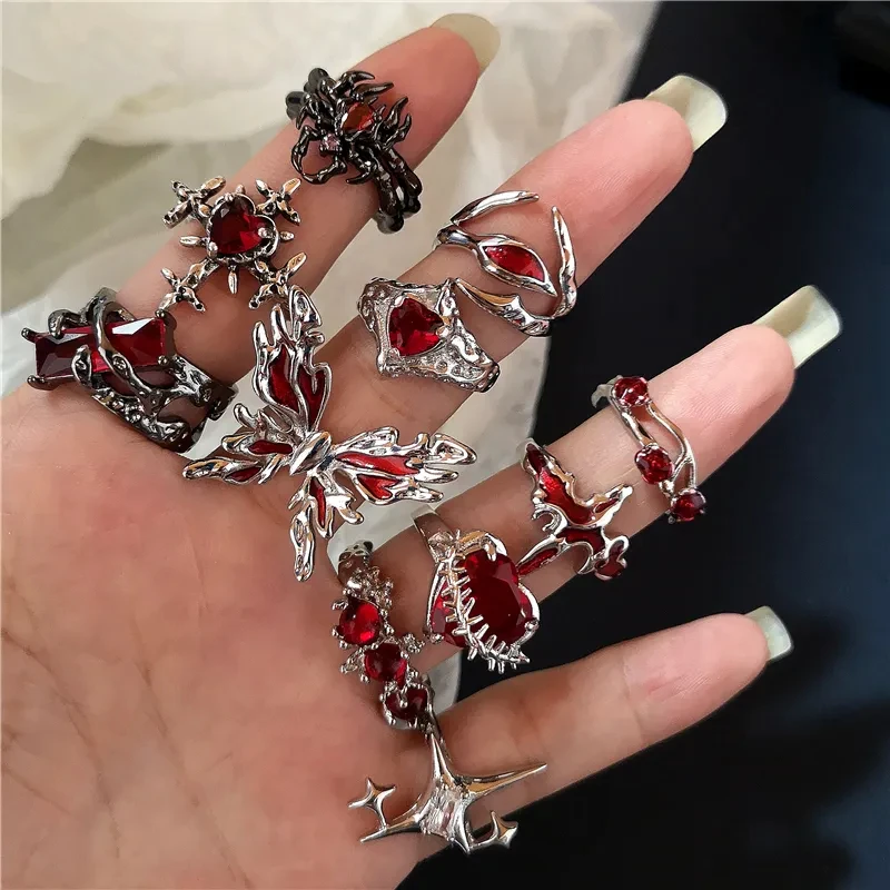 Goth Punk Retro Red Crystal Lo - Women'S Accessories For Suit recension och pris