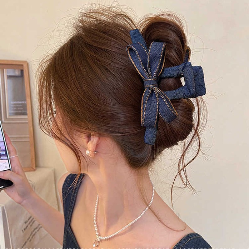 Autumn Winter Denim Bow Hair C - Women'S Winter Accessories Set recension och pris