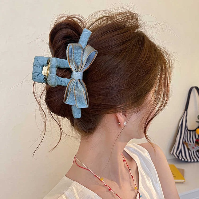 Autumn Winter Denim Bow Hair C - Women'S Winter Accessories Set recension och pris