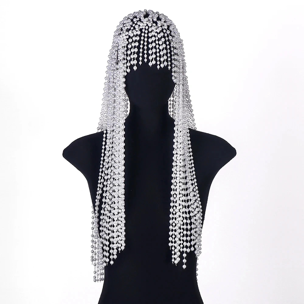 Fashion Pearl Tassel Headpiece - Women Accessories India recension och pris