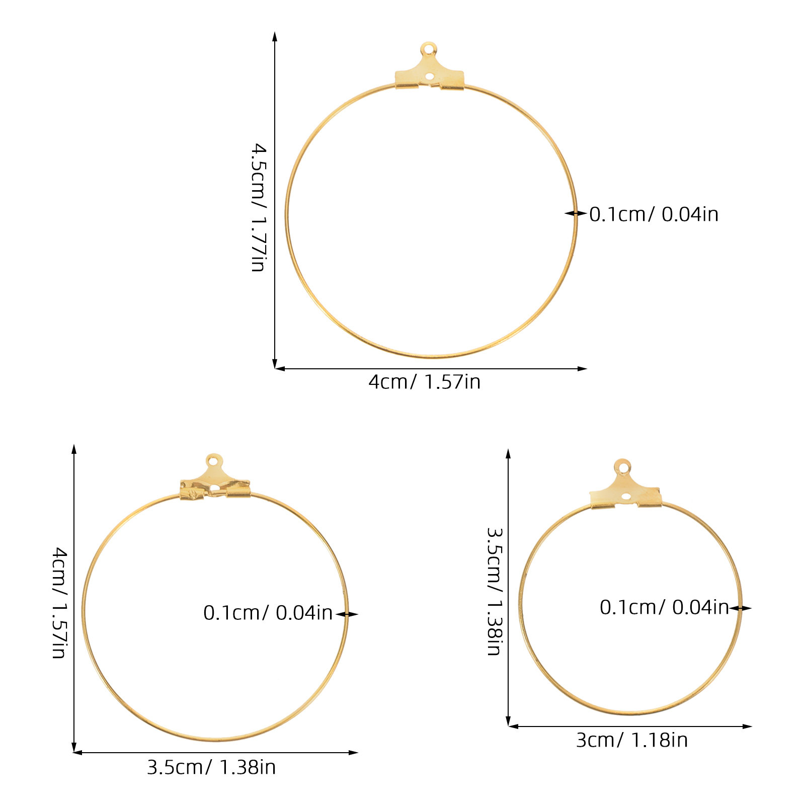 90Pcs Large Circle Earrings Fi - Women'S Accessories Rings recension och pris