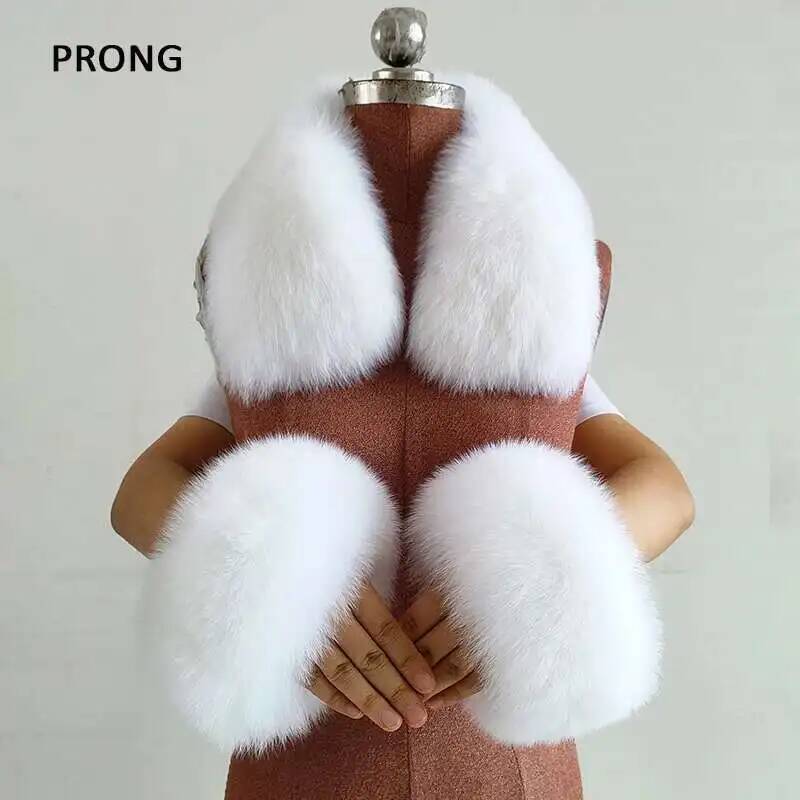 Winter Real Fur Collar And Cuf - Women'S Winter Accessories Set recension och pris