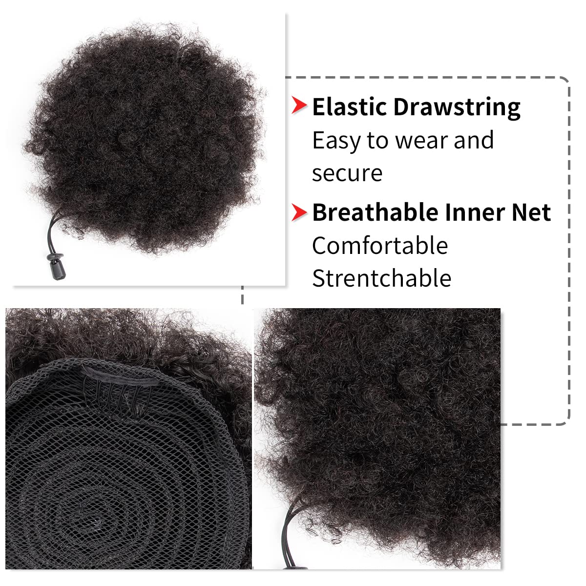 Afro Kinky Puffs 100% Human Ha - Women Accessories India recension och pris